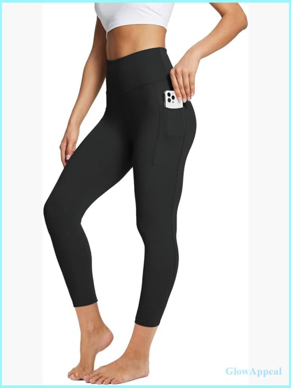 High Waisted Leggings with Pockets Tummy Control Workout 7/8 Ankle